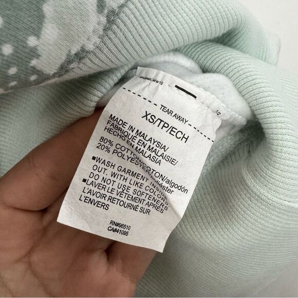 UA Rival Fleece Camo Crew Neck Mint Green White Under Armour Boxy Sweatshirt XS - Picture 12 of 14